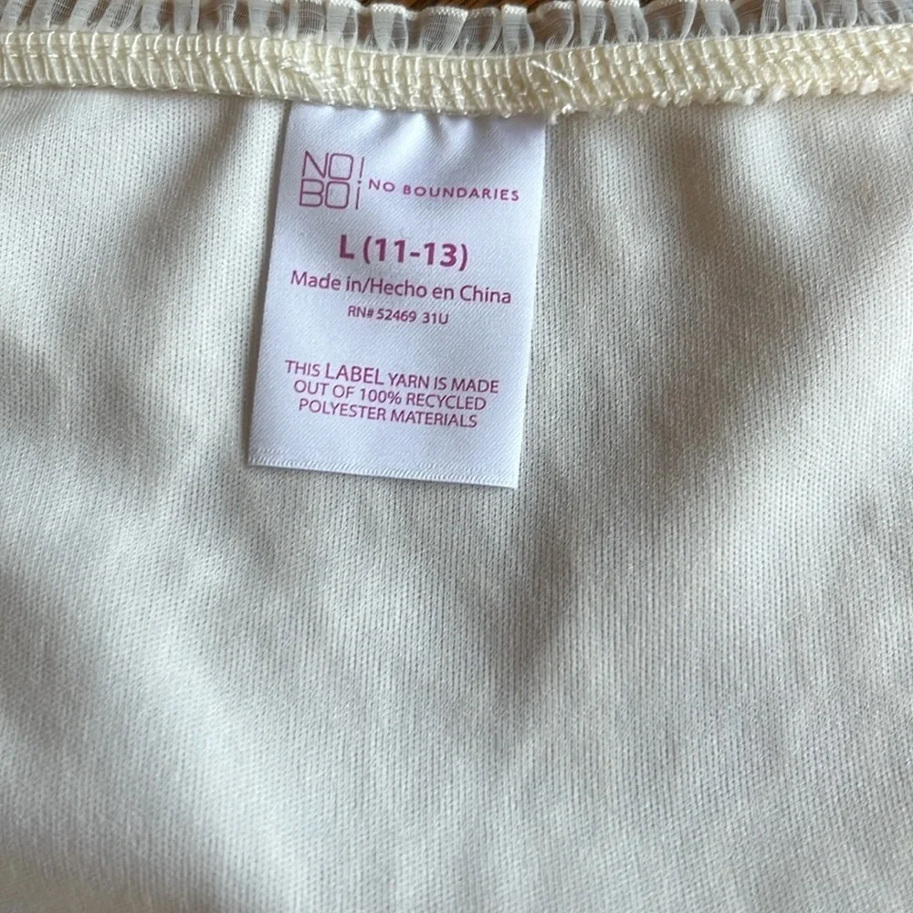 NEW NOBO Off White Lace Top L Junior - Picture 4 of 4
